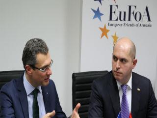 This event took place following the recent 5th Eastern Partnership Summit in Brussels and focused on the signing of CEPA. Ashotyan pointed out that the new EU-Armenia CEPA was the ”main visible success” of the Eastern Partnership Summit, held in Brussels on 24 November, and reminded the audience that this is the first agreement of this kind signed by the EU with a member-state of the Eurasian Economic Union.