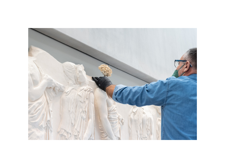 It is with great joy that the Acropolis Museum received ten fragments of the sculptural decoration of the Parthenon, which were granted by the National Archaeological Museum