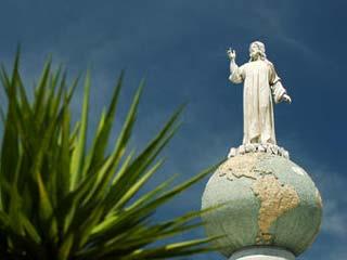 The statue of Jesus in El Salvador