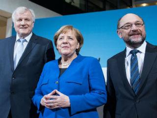 After all-night talks, leaders of chancellor Angela Merkel’s center-right CDU/CSU and the center-left SPD agreed outlines of a program to continue their current coalition for another four-year term. 